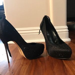 Black studded stilettos